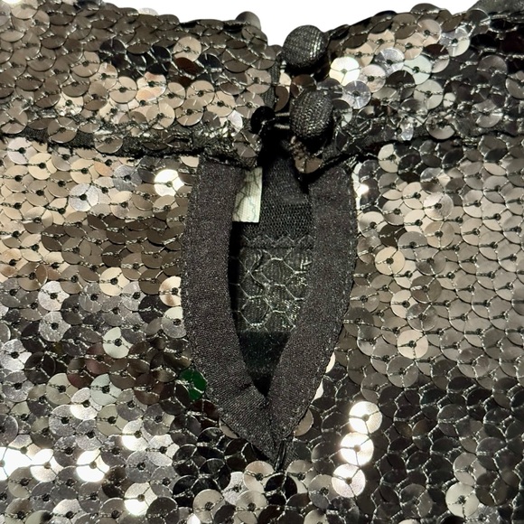 Intimately Free People Black Sequin Mockneck Long Sleeve Blouse size Medium - Picture 5 of 12